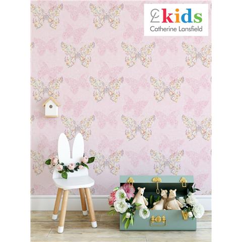 Catherine Lansfield Enchanted Butterfly Wallpaper 165572 Pink