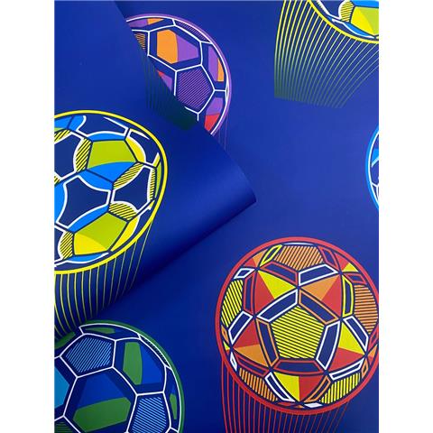 Catherine Lansfield Bright Football Wallpaper 165573 Blue