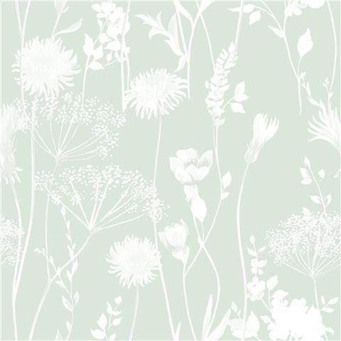 CATHERINE LANSFIELD Meadowsweet Floral WALLPAPER 165580 Green