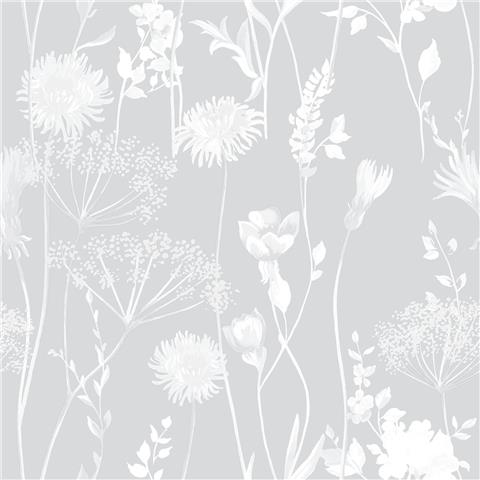 CATHERINE LANSFIELD Meadowsweet Floral WALLPAPER 165581 Grey