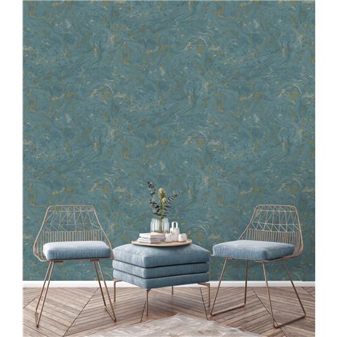 GranDeco Life Marble Wallpaper 174311 Teal/Gold
