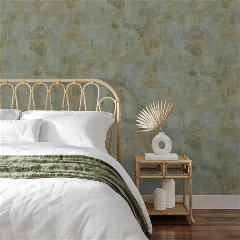 Grandeco Life Galvanised Wallpaper 186405 Green