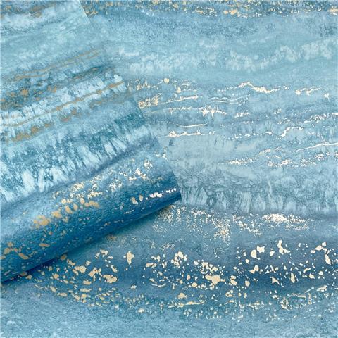 Muriva Semper Marble Wallpaper 189504 Teal/Gold