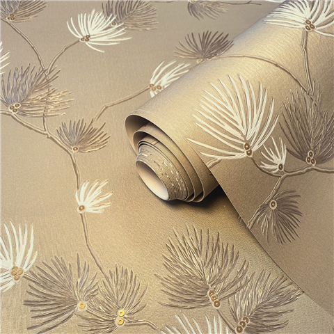 Zambaiti Parati Valentino Pine Trail Wallpaper 1933 Champagne