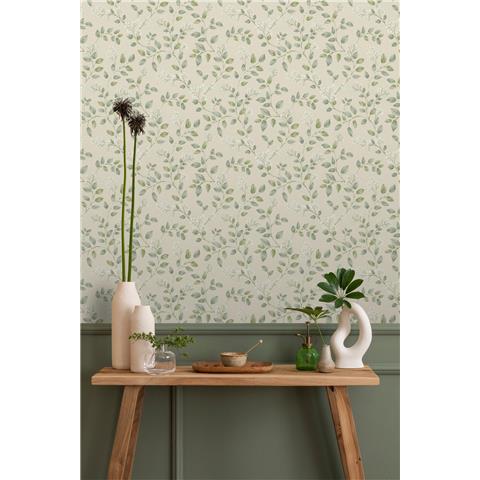 Grandeco Forget me Not Wallpaper 199101 Neutral/Green