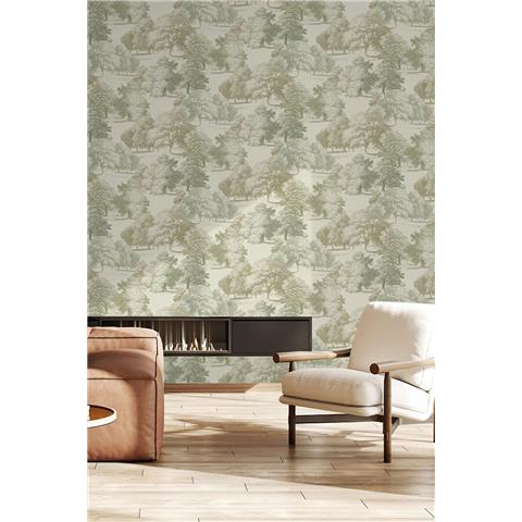 Grandeco Paul Moneypenny Belvoir Forest Wallpaper 204701 Sage