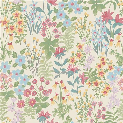 Grandeco Agnala Wallpaper 205601 Multi Pink