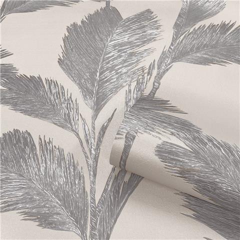 ZAMBAITI PARATI Alessia Palm Leaf WALLPAPER 210 SILVER/Grey