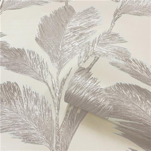 ZAMBAITI PARATI Alessia Palm Leaf WALLPAPER 211 SILVER/Off White