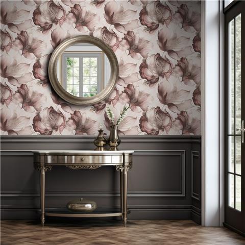 Muriva Elysian Large Floral Wallpaper 212504 Pink