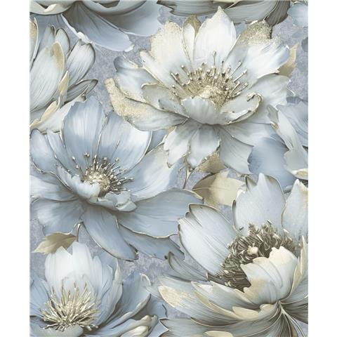 Muriva Amihah Large Floral Wallpaper 224504 Blue