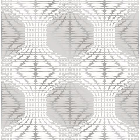 A Street Prints Geometrie Geo Stripe Wallpaper FD22628 Silver Foil