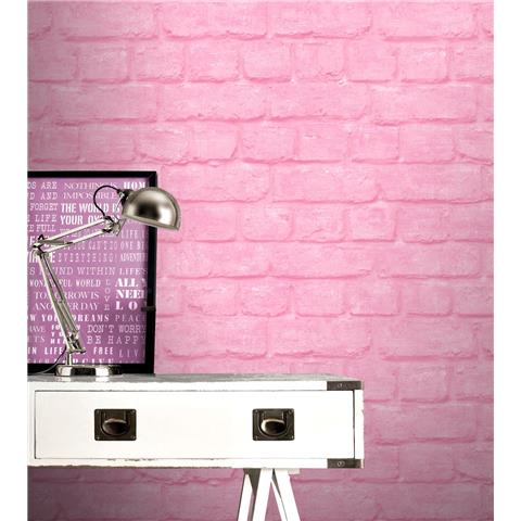 Rasch Brick Wallpaper Pink 226805