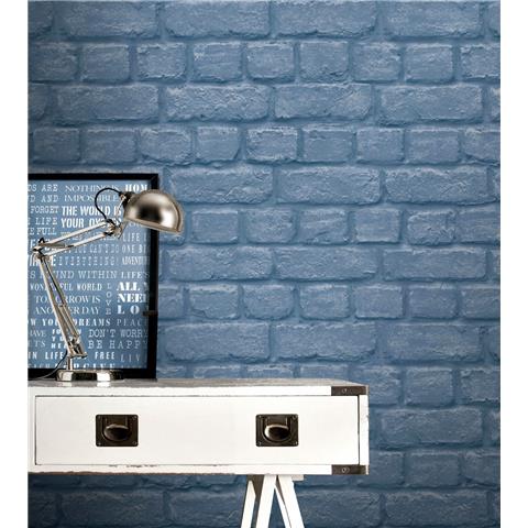 Rasch Brick Wallpaper Blue 226812
