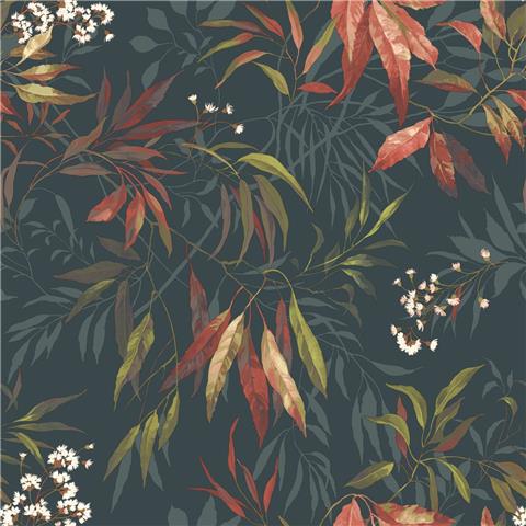 Belgravia Moda Kanata Wallpaper 2339 Russet/Dark Blue