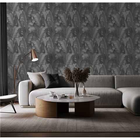 Belgravia Moda Sumatra Palm Wallpaper 2361 Charcoal