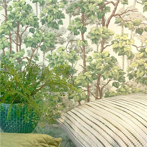 Belgravia Rivington Forest Wallpaper 2501 Cream/Green