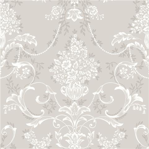 Rasch Elegant Homes Wallpaper Amelie Damask 260253 Mushroom