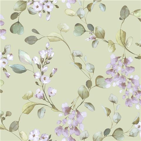 Rasch Elegant Homes Wallpaper Rosalie floral 260652 Sage/Lilac