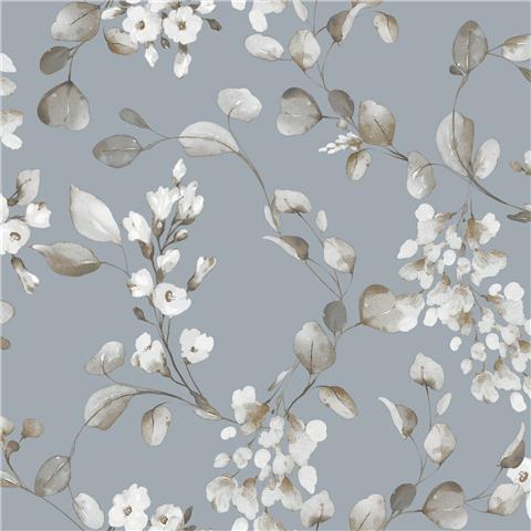 Rasch Elegant Homes Wallpaper Rosalie floral 260659 Powder Blue