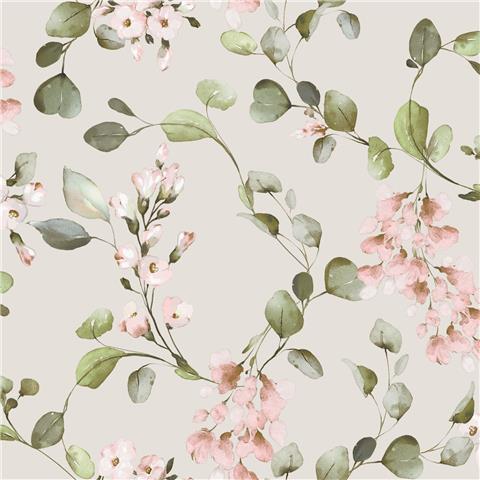 Rasch Elegant Homes Wallpaper Rosalie floral 260666 Cream/Pink