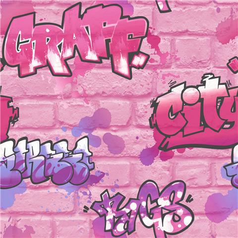 Rasch Graffiti Wallpaper Pink 272918