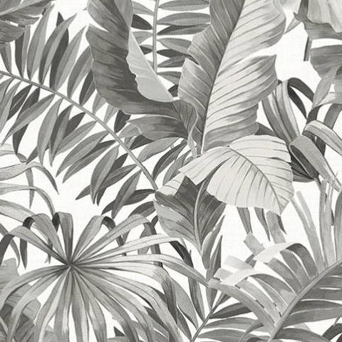 Alfresco Tropical Palm Wallpaper 2744-24134 Charcoal