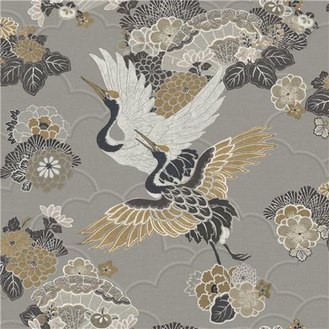 Rasch Elegant Homes Kyoto Cranes wallpaper 282787 Grey