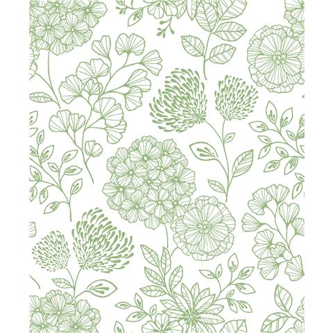 A Street Prints Scott Living II Wallpaper Ada Floral 26204 Green