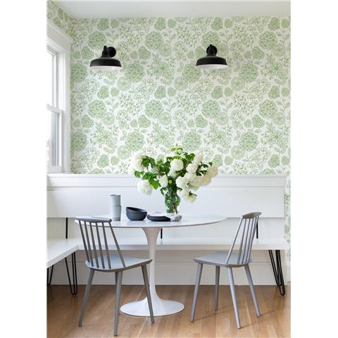 A Street Prints Scott Living II Wallpaper Ada Floral 26204 Green