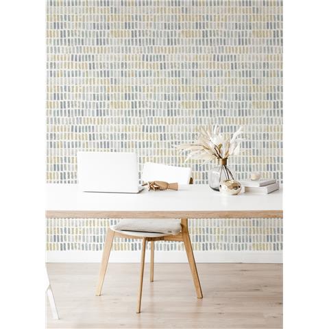 A Street Prints Scott Living II Wallpaper Brynne Block 26221 Yellow