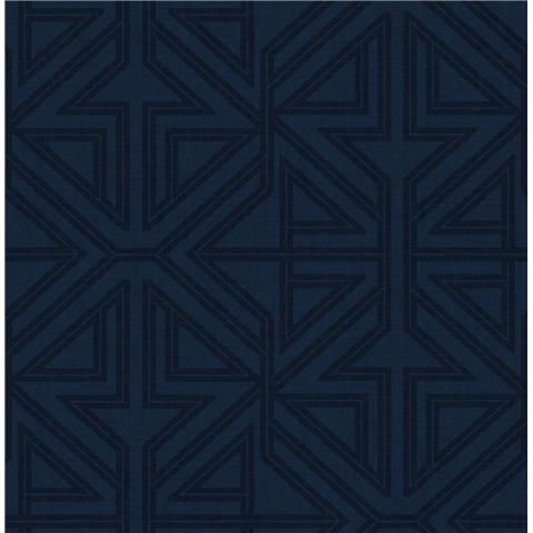 A Street Prints Scott Living II Wallpaper Kachel Geo 26226 Indigo