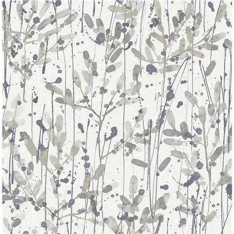 A Street Prints Scott Living II Wallpaper Leandra Floral 26238 Grey