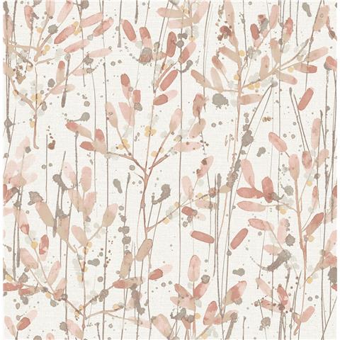 A Street Prints Scott Living II Wallpaper Leandra Floral 26239 Coral