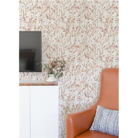 A Street Prints Scott Living II Wallpaper Leandra Floral 26239 Coral