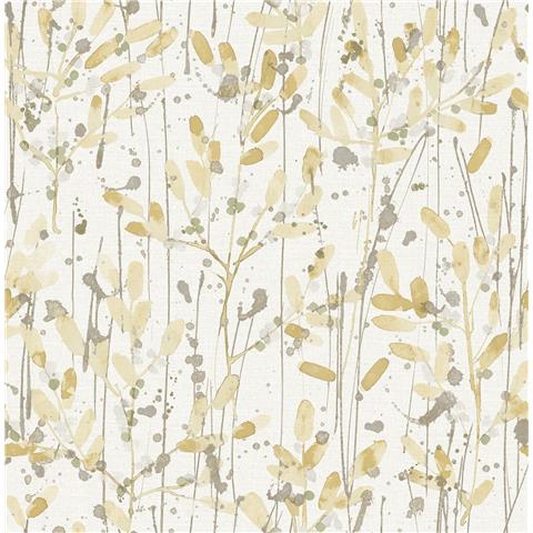 A Street Prints Scott Living II Wallpaper Leandra Floral 26240 Ochre