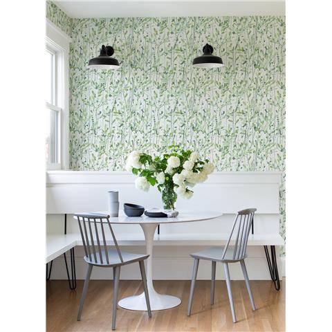 A Street Prints Scott Living II Wallpaper Leandra Floral 26241 Green