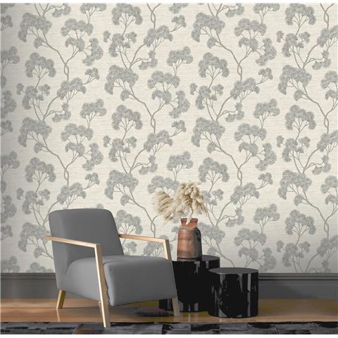 Rasch Elegant Homes Ginkgo Wallpaper 316025 Grey