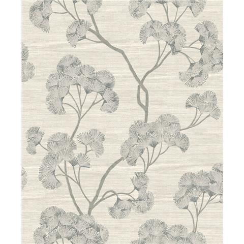 Rasch Elegant Homes Ginkgo Wallpaper 316025 Grey