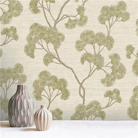 Rasch Elegant Homes Ginkgo Wallpaper 316032 Green