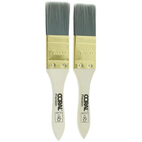Coral Precision Touch-Up and Detail Paint Brushes with Platinum Easy Clean Filaments 2 piece pack set