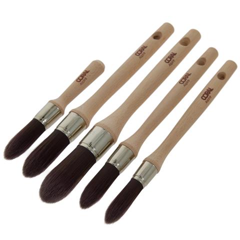 Coral Aspire Round Sash Paint Brush Set 5 Piece