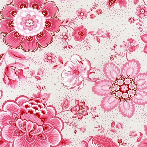 PIP WALLPAPER FOLKLORE CHINTZ 341010 RED ON WHITE