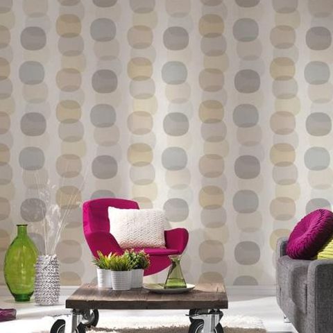 AS Creations Pop Colours Wallpaper Offlong Circle 355903 Taupe/Coffee