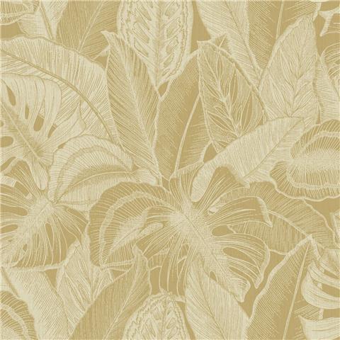 Holden Linear Palm Leaf Wallpaper 36151 Ochre