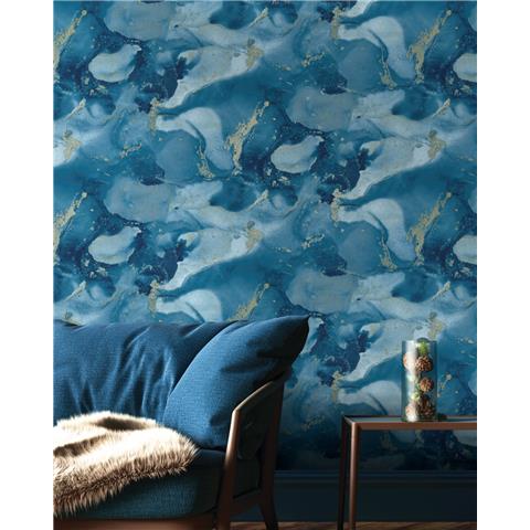 Holden Patagonia Wallpaper-Parian marble 36231 Navy