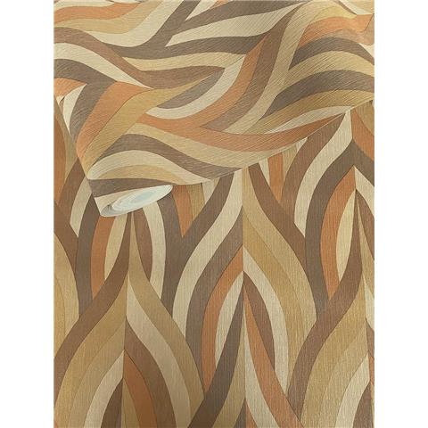 Holden Decor Arabesque Wallpaper 36373 Orange/Mocha