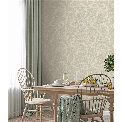 Holden Opus Eleganza Acanthus Heavyweight Vinyl Wallpaper 36430 Sage/Cream