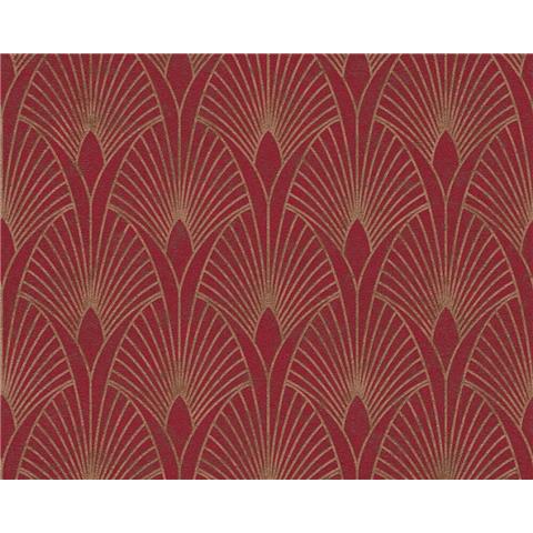 Living Walls 50's Glam Art Deco Wallpaper 374274-60076 Red/Gold