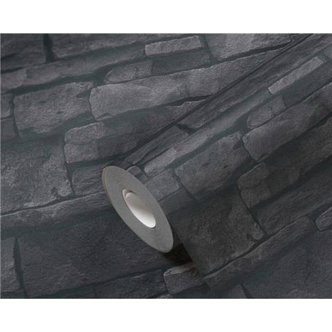 AS Creations Terra Stone Wallpaper 388134 Charcoal